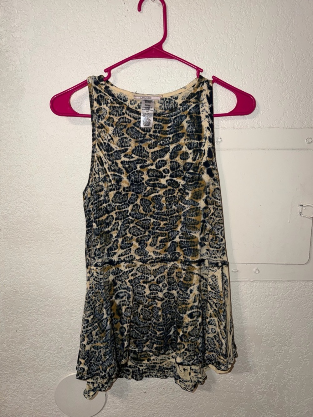 Language Leopard-Print Sleeveless Tunic in Beige and Black